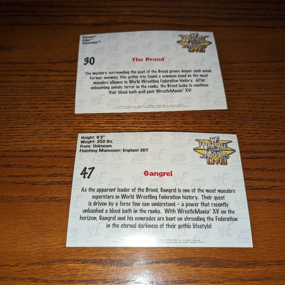 Brood Gangrel Edge WWF Wrestlemania Live! 4" x 6" PhotoCards Set - Picture 2 of 2